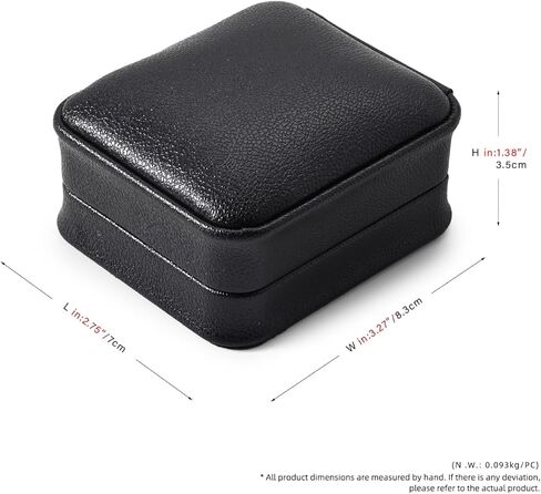 صندوق هدايا أقراط من جلد البولي يوريثان الأسود العتيق صندوق هدايا من الألياف الدقيقة الداخلية صندوق أقراط صغير in Kuwait