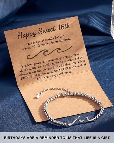 Tarsus Birthday Gifts for Women, Through The Waves of Life, Birthday Bracelet for Women Friend Sister Daughter Mom Grandma... in Kuwait