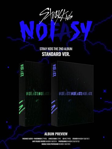 STRAY KIDS SKZ NOEASY (B TYPE : Standard Ver.) KPOP The 2nd Album Sealed CD-R+Unit Folded Poster+Double Sided Photocard+Photocards+Photobook+Sticker+(Extra STRAY KIDS 4 Photocards) in Saudi Arabia