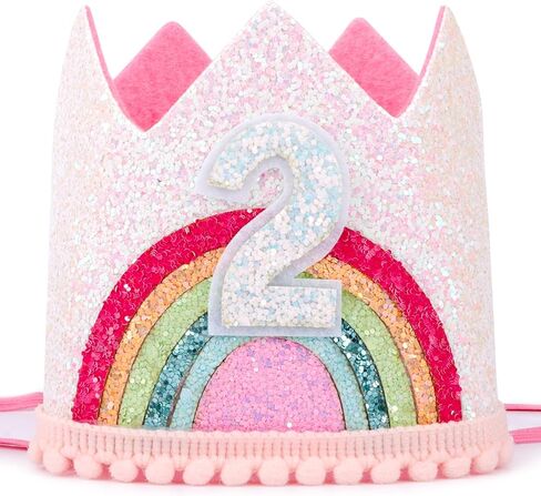 6 Year Old Girl Birthday Hat 6th Birthday Decorations for Girls Six Year Old Rainbow Birthday Headband Princess Tiara Birthday Crown Happy Birthday Accessories for Party Gifts in Kuwait