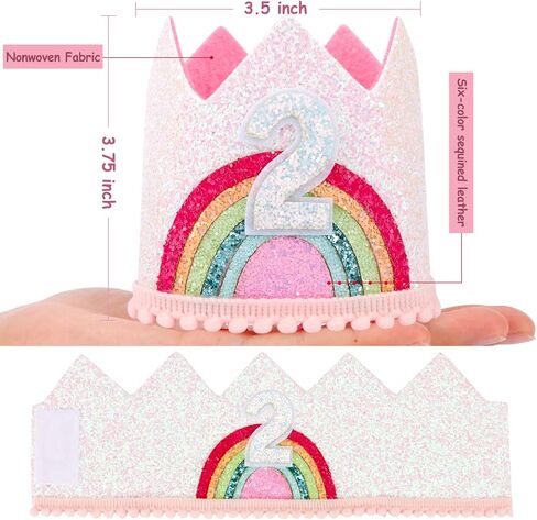 6 Year Old Girl Birthday Hat 6th Birthday Decorations for Girls Six Year Old Rainbow Birthday Headband Princess Tiara Birthday Crown Happy Birthday Accessories for Party Gifts in Kuwait