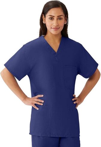 Medline M630NNTM-CA AngelStat للجنسين ذو وجهين برقبة على شكل حرف V، 4 جيوب، كحلي، مقاس متوسط in Saudi Arabia
