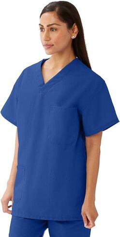 Medline M630NNTM-CA AngelStat للجنسين ذو وجهين برقبة على شكل حرف V، 4 جيوب، كحلي، مقاس متوسط in Saudi Arabia