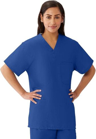 Medline M630NNTM-CA AngelStat للجنسين ذو وجهين برقبة على شكل حرف V، 4 جيوب، كحلي، مقاس متوسط in Saudi Arabia