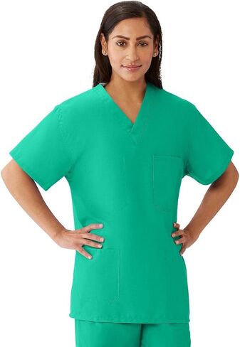 Medline M630NNTM-CA AngelStat للجنسين ذو وجهين برقبة على شكل حرف V، 4 جيوب، كحلي، مقاس متوسط in Saudi Arabia