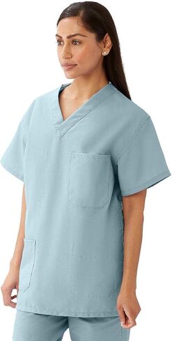 Medline M630NNTM-CA AngelStat للجنسين ذو وجهين برقبة على شكل حرف V، 4 جيوب، كحلي، مقاس متوسط in Saudi Arabia