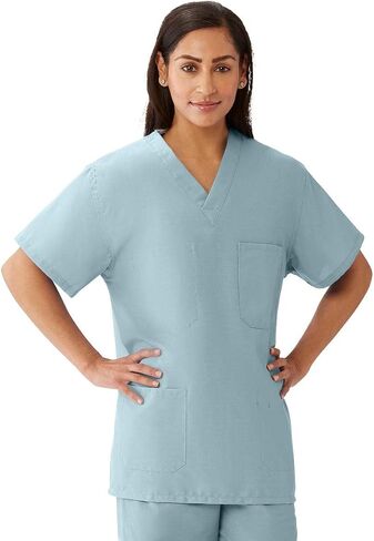 Medline M630NNTM-CA AngelStat للجنسين ذو وجهين برقبة على شكل حرف V، 4 جيوب، كحلي، مقاس متوسط in Saudi Arabia