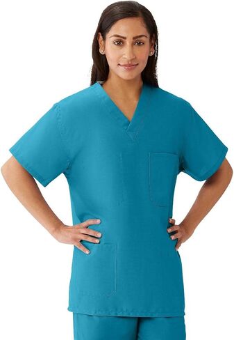 Medline M630NNTM-CA AngelStat للجنسين ذو وجهين برقبة على شكل حرف V، 4 جيوب، كحلي، مقاس متوسط in Saudi Arabia