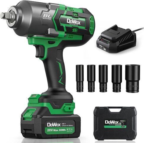 Cordless Impact Wrench, 400Ft-lbs (540N.m) Max Torque, 1/2 Impact Gun w/Brushless Motor, 21V 4.0 Ah Battery, Fast Charger, 4 Sockets, Socket Adapter, Nut Bits and Tool Bag in Saudi Arabia