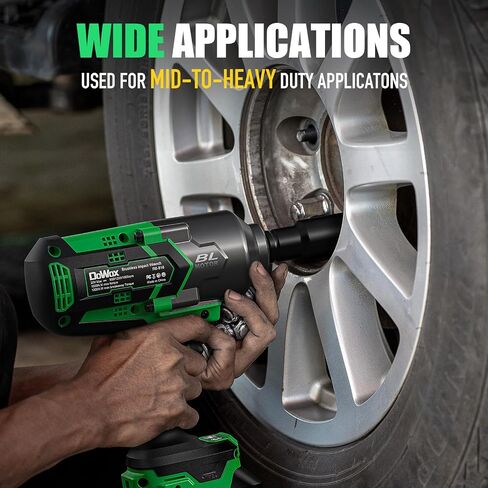 Cordless Impact Wrench, 400Ft-lbs (540N.m) Max Torque, 1/2 Impact Gun w/Brushless Motor, 21V 4.0 Ah Battery, Fast Charger, 4 Sockets, Socket Adapter, Nut Bits and Tool Bag in Saudi Arabia