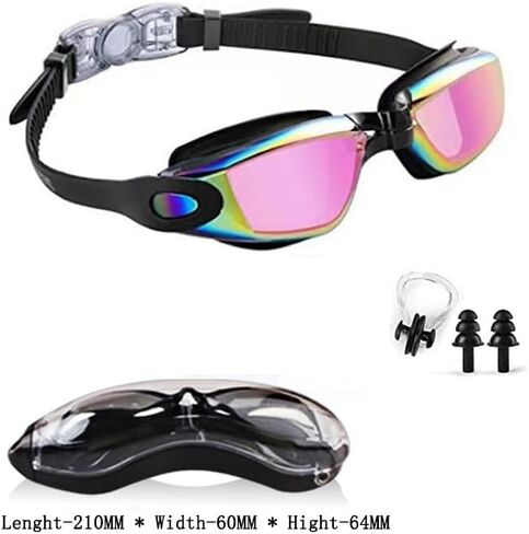 Swim Goggles Back Clasp Adjustable Straps Swimming Goggles Anti-Fog No Leaking Youth Adult Men Women in Kuwait