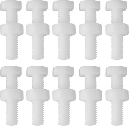 25PCS M4x25mm White Nylon Hex Bolts Plastic Hex Nuts Full Thread Hex Head Screws and Nuts Set in Saudi Arabia