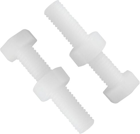25PCS M4x25mm White Nylon Hex Bolts Plastic Hex Nuts Full Thread Hex Head Screws and Nuts Set in Saudi Arabia