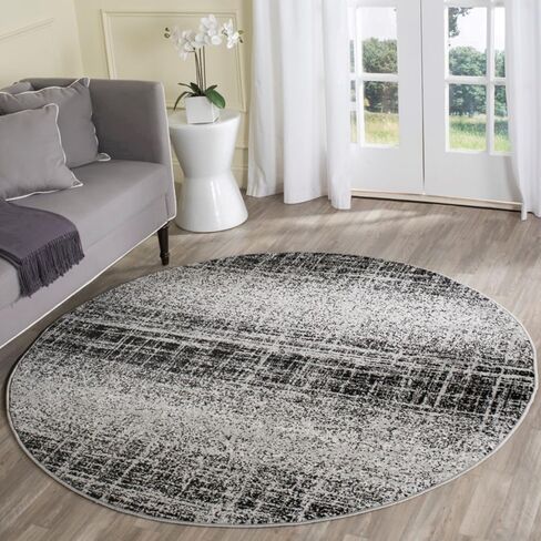 سجادة منطقة مجموعة SAFAVIEH Adirondack - 5'1" x 7'6"، باللون العاجي والأسود، تصميم تجريدي حديث، لا يتساقط ويسهل العناية به، مثالي للمناطق ذات حركة المرور العالية في غرفة المعيشة وغرفة النوم (ADR116B) in Saudi Arabia