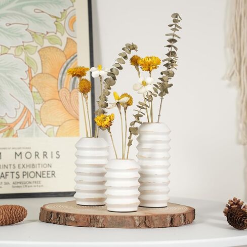 HOWSILAY Candle Holder Wood Candle Holders for Table Centerpiece Modern Farmhouse Decor Candle Stick Candle Holder fits 3/4" or 7/8" Taper Candles - White(Candles not Included) in Saudi Arabia