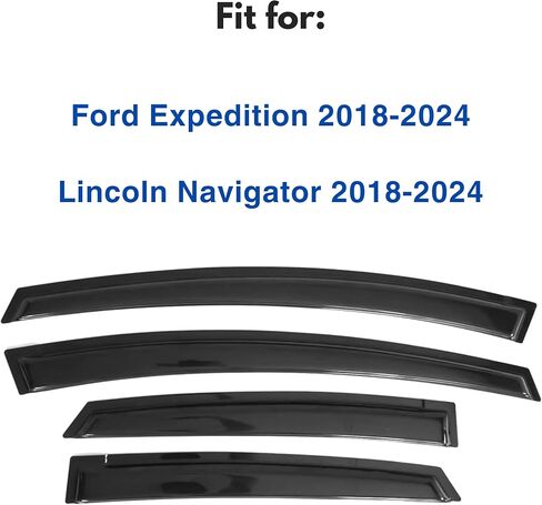 Window Visor Compatible with Ford Expedition & Lincoln Navigator 2018-2024, Rain Guard Tape-On Extra Durable Side Vent Window Deflector, 2018 2019 2020 2021 2022 2023 2024 in Kuwait