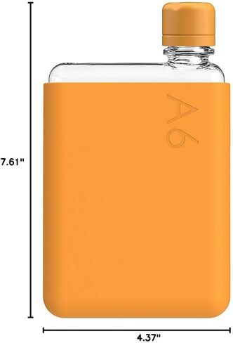 حزمة memobottle A7 (رذاذ البحر) - 6 أونصة (180 مل) - زجاجة وغطاء وغطاء من السيليكون | زجاجة مسطحة مدمجة للحقائب والجيوب | تريتان خالي من مادة BPA | حديثة وبسيطة | للصالة الرياضية والعمل والسفر in Kuwait