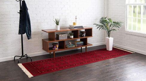 مجموعة Loom Tekke الفريدة من نوعها، سجادة منطقة توركامان التقليدية المشبعة المصبوغة، 2 قدم 7 بوصة × 10 قدم، أحمر/بورجوندي in Kuwait