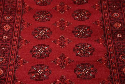 مجموعة Loom Tekke الفريدة من نوعها، سجادة منطقة توركامان التقليدية المشبعة المصبوغة، 2 قدم 7 بوصة × 10 قدم، أحمر/بورجوندي in Kuwait