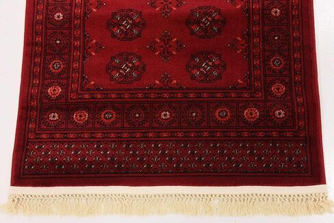 مجموعة Loom Tekke الفريدة من نوعها، سجادة منطقة توركامان التقليدية المشبعة المصبوغة، 2 قدم 7 بوصة × 10 قدم، أحمر/بورجوندي in Kuwait