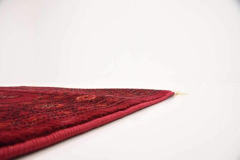 مجموعة Loom Tekke الفريدة من نوعها، سجادة منطقة توركامان التقليدية المشبعة المصبوغة، 2 قدم 7 بوصة × 10 قدم، أحمر/بورجوندي in Kuwait