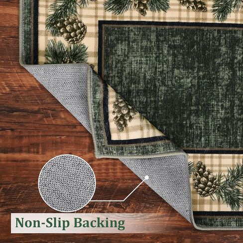 Christmas Rug 5x7 Christmas Tree and Snowflake Rug Machine Washable Rug Floor Cover Low Profile Foldable Thin Rug Non-Slip Rug for Bedroom Living Room, Red, 5x7 Feet in Kuwait