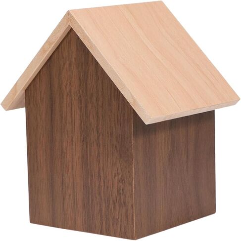 DECHOUS Wooden Digital Alarm Clock, Rustic Wood Desktop Digital Clock Small House Shaped Digital Clock LED Alarm Clock for Bedroom Office in Kuwait