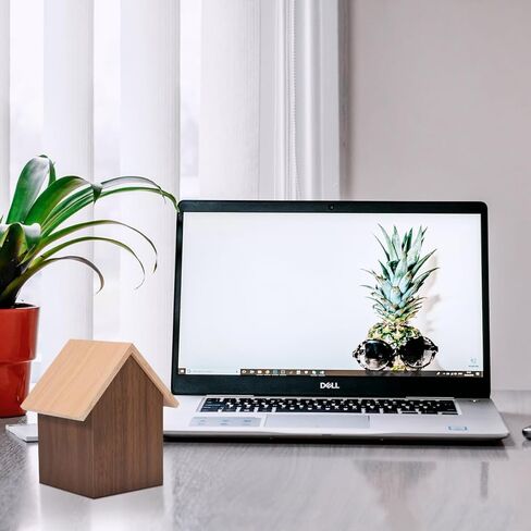 DECHOUS Wooden Digital Alarm Clock, Rustic Wood Desktop Digital Clock Small House Shaped Digital Clock LED Alarm Clock for Bedroom Office in Kuwait