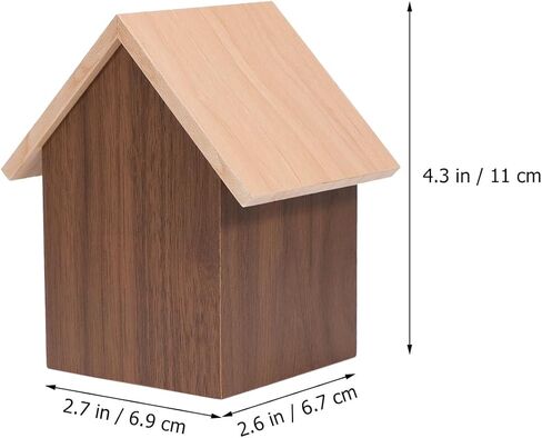 DECHOUS Wooden Digital Alarm Clock, Rustic Wood Desktop Digital Clock Small House Shaped Digital Clock LED Alarm Clock for Bedroom Office in Kuwait