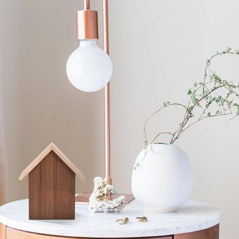 DECHOUS Wooden Digital Alarm Clock, Rustic Wood Desktop Digital Clock Small House Shaped Digital Clock LED Alarm Clock for Bedroom Office in Kuwait