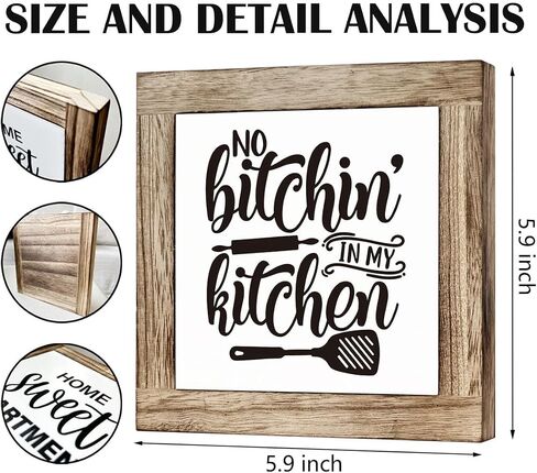 Kitchen Decor, Wooden Box Signs for Home Decor, Kitchen Wooden Block Sign Decor, Religious Kitchen Sign, Home Decor Accents, In Everything Give Thanks Sign, 1 Thessalonians 5:18 Signs in Saudi Arabia
