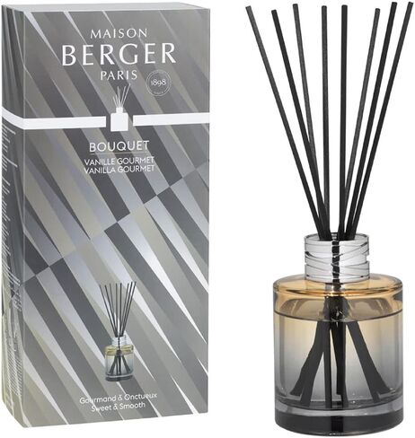 موزع روائح القصب - جرئ - باقة معطرة بعصي القصب - مملوءة مسبقًا برائحة لامب بيرجر - 3.9 أونصة سائلة - 115 ملليلتر (ذواقة الفانيليا الرمادية البيج) in Kuwait