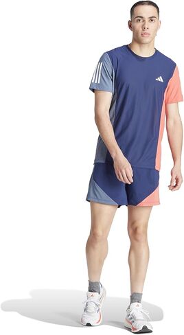 adidas Men's Own The Run Base Colorblock Shorts, Dark Blue/Preloved Ink/Preloved Scarlet in Saudi Arabia
