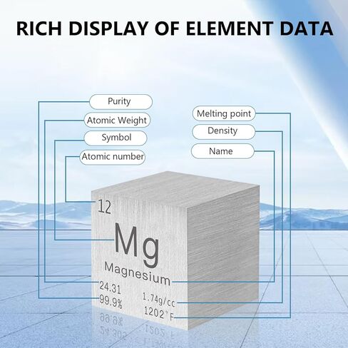 مكعب القصدير معدن نقي عالي الكثافة مكعب محفور بالليزر لمجموعة العناصر مادة المختبر الجدول الدوري للعناصر مجموعة DIY هدية إبداعية للمعلمين (قصدير، 1 بوصة) in Kuwait