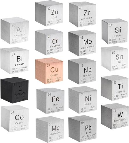 مكعب القصدير معدن نقي عالي الكثافة مكعب محفور بالليزر لمجموعة العناصر مادة المختبر الجدول الدوري للعناصر مجموعة DIY هدية إبداعية للمعلمين (قصدير، 1 بوصة) in Kuwait