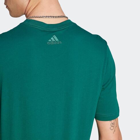 adidas Men's Size Essentials Single Jersey Linear Embroidered Logo T-Shirt, Collegiate Green, X-Large Tall in Saudi Arabia