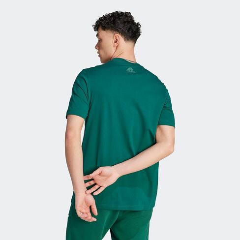 adidas Men's Size Essentials Single Jersey Linear Embroidered Logo T-Shirt, Collegiate Green, X-Large Tall in Saudi Arabia