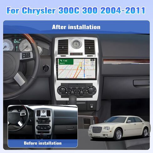 CAMECHO 2G+64G Radio for Chrysler 300C 300 2004-2011, Android 13 Car Stereo with Carplay Android Auto Mirror Link, 9" Touch Screen Car Radio with Bluetooth, FM/RDS,GPS, WiFi, AHD Backup Camera in Saudi Arabia