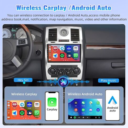 CAMECHO 2G+64G Radio for Chrysler 300C 300 2004-2011, Android 13 Car Stereo with Carplay Android Auto Mirror Link, 9" Touch Screen Car Radio with Bluetooth, FM/RDS,GPS, WiFi, AHD Backup Camera in Saudi Arabia
