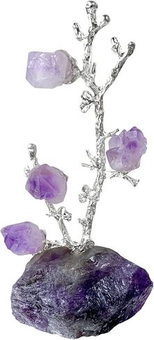 شجرة كريستال الجمشت العلاجية، شجرة زهرة البلورات الطبيعية للطاقة الإيجابية، وأشجار المال فنغ شوي شقرا شجرة الأحجار الكريمة للحياة لديكور مكتب المنزل والمكتب، حظًا سعيدًا (حجم صغير) in Kuwait