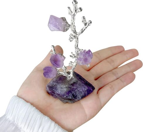 شجرة كريستال الجمشت العلاجية، شجرة زهرة البلورات الطبيعية للطاقة الإيجابية، وأشجار المال فنغ شوي شقرا شجرة الأحجار الكريمة للحياة لديكور مكتب المنزل والمكتب، حظًا سعيدًا (حجم صغير) in Kuwait