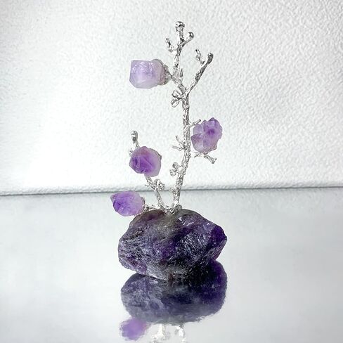 شجرة كريستال الجمشت العلاجية، شجرة زهرة البلورات الطبيعية للطاقة الإيجابية، وأشجار المال فنغ شوي شقرا شجرة الأحجار الكريمة للحياة لديكور مكتب المنزل والمكتب، حظًا سعيدًا (حجم صغير) in Kuwait