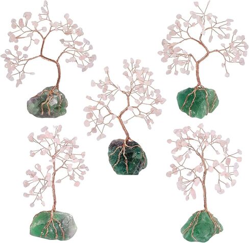 mookaitedecor Natural Aquamarine Crystal Tree with Raw Crystals Amethyst Base Stone Money Tree Feng Shui Luck Figurine Ornament for Home Office Table Decoration 6-7 Inch in Kuwait