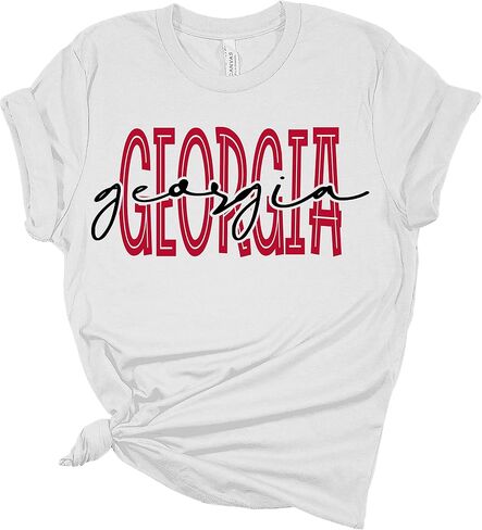 Womens Georgia Football Georgia Cursive Unisex Fit Short Sleeve T-Shirt in Saudi Arabia