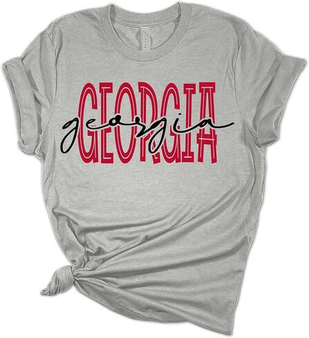 Womens Georgia Football Georgia Cursive Unisex Fit Short Sleeve T-Shirt in Saudi Arabia