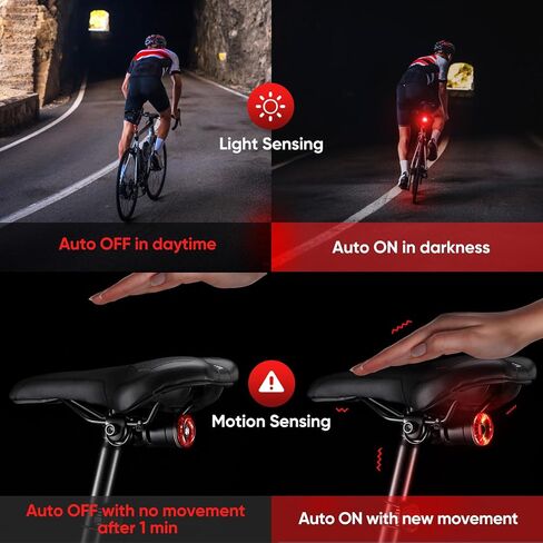 Bike Tail Light 30 Hours Autonomy - Aluminum Casing, Lightweight 0.06lb, Waterproof IP65, USB-C Rechargeable, Quick Mount on/off, DON PEREGRINO M3 Rear Bike Light in Saudi Arabia