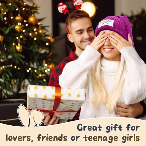 قبعة YIKOEE النسائية على شكل أرنب: قبعات أرنب كروشيه متماسكة in Kuwait