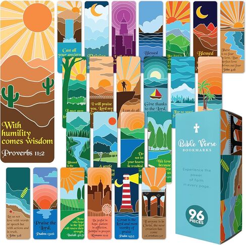 مجموعة الإشارات المرجعية المسيحية، 96 قطعة من الإشارات المرجعية لآية الكتاب المقدس، والإشارات المرجعية الدينية، وهدايا القراءة المرجعية للكتاب المقدس، والإشارات المرجعية للكتاب المقدس للنساء، والإشارات المرجعية للرجال، وعلامات الكتب للأناجيل (طازجة 1) in Kuwait