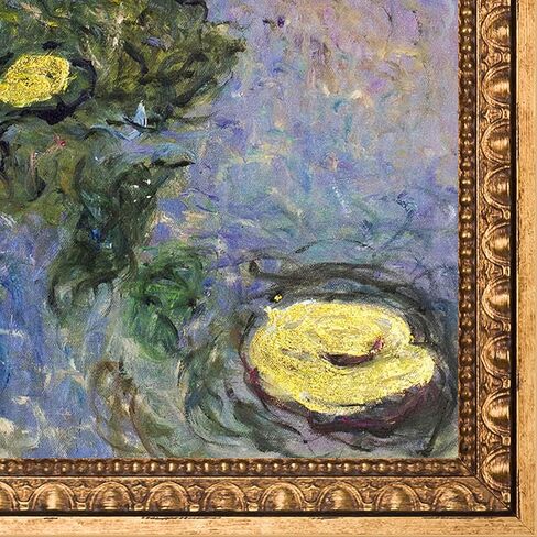 عمل فني La Pastiche Water Lilies مزين بالمعدن من تصميم كلود مونيه مع إطار ذهبي من فرساي in Kuwait