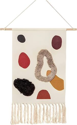 Kasthamandap Wooden Handmade Boho Macrame Wall Hanging Cotton Woven Tapestry - Modern Art Wall Tapestry for Bedroom, Living Room, Dorm, Nursery, Apartment - Farmhouse Minimalist Tapestry Tufted Decor - 32 x 19 Inches in Saudi Arabia